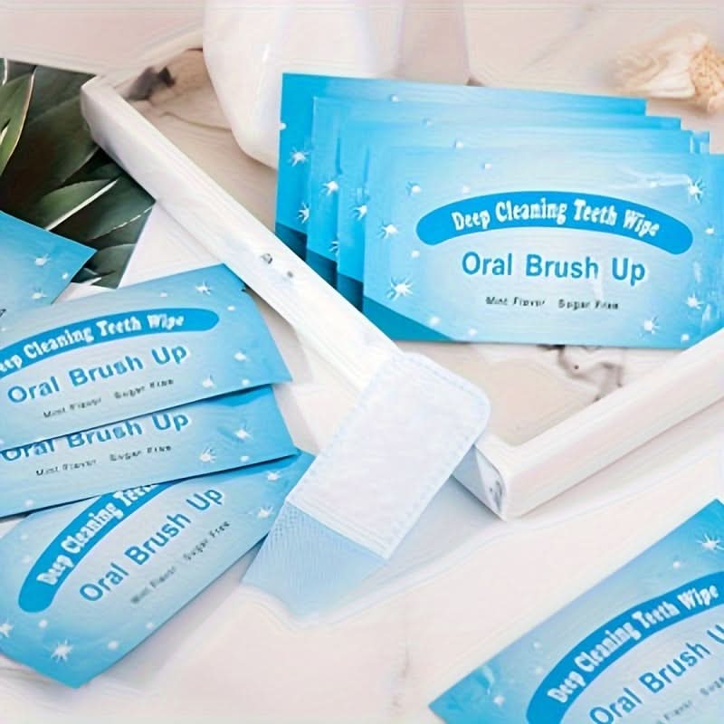 Mint Tooth Wipes – Finger Oral Cleaning Pads for Fresh Breath & Teeth Whitening