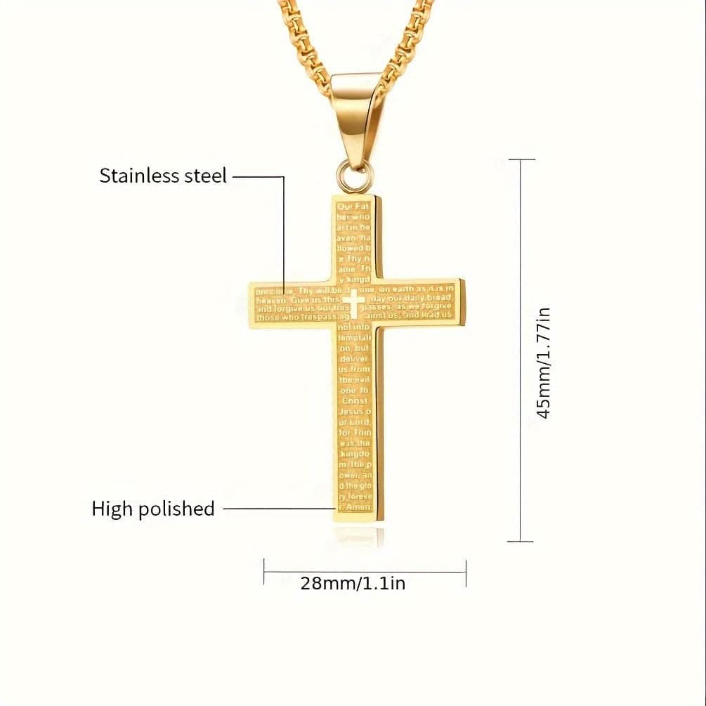 Multi-Color Titanium Steel Cross Pendant Necklace