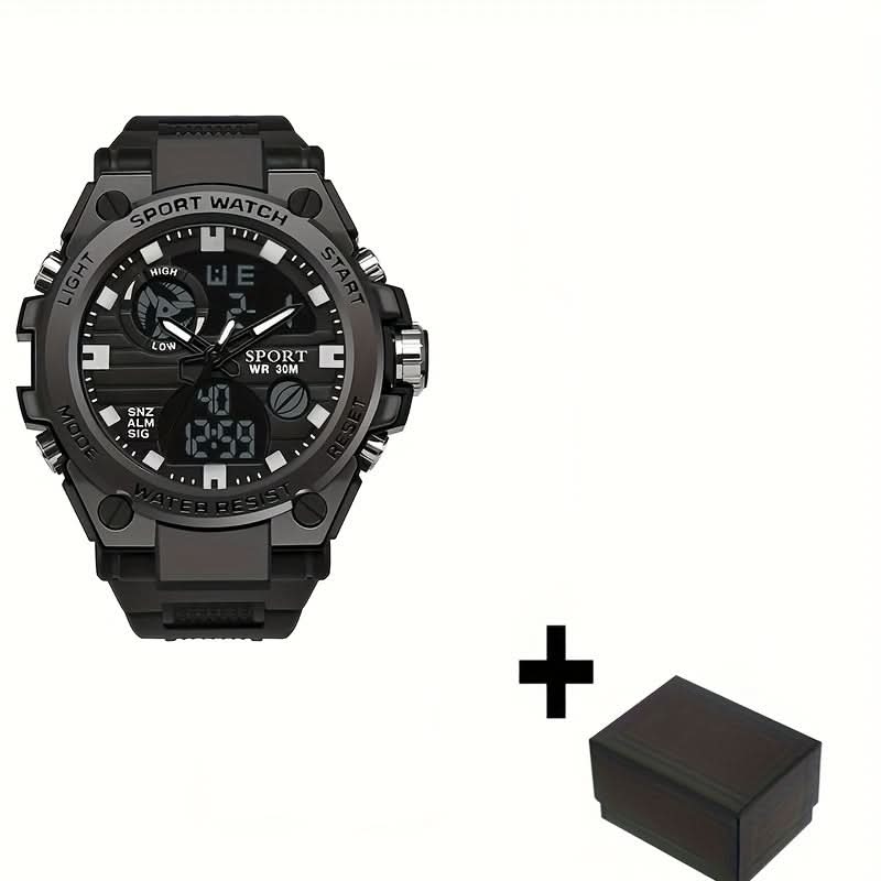 Men's Multifunctional Sports Watch - Water-Resistant Dual Display