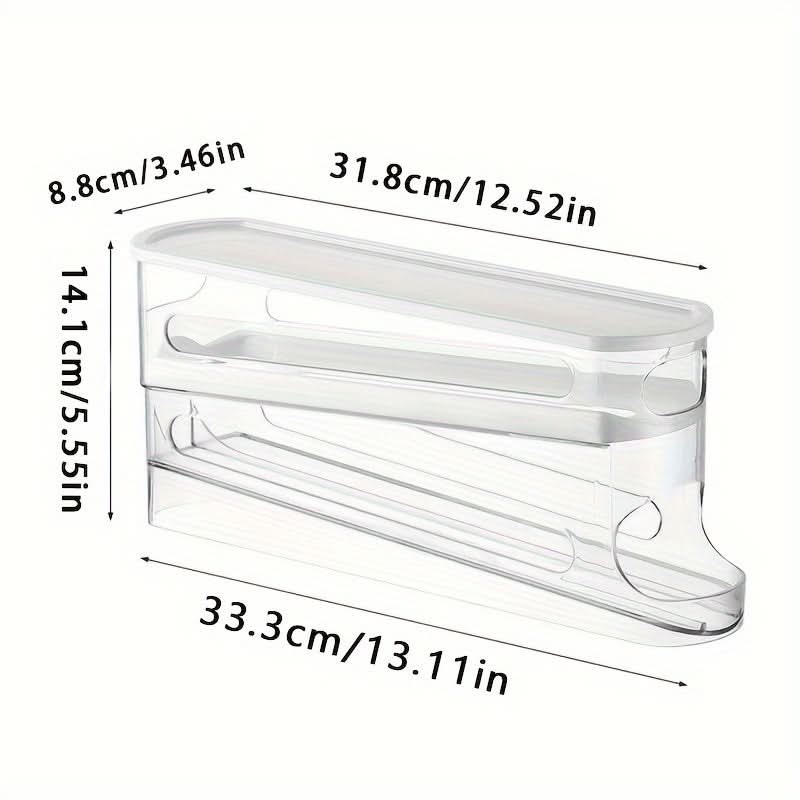 Double-Layer Rolling Egg Storage Box – Space-Saving Refrigerator Organizer