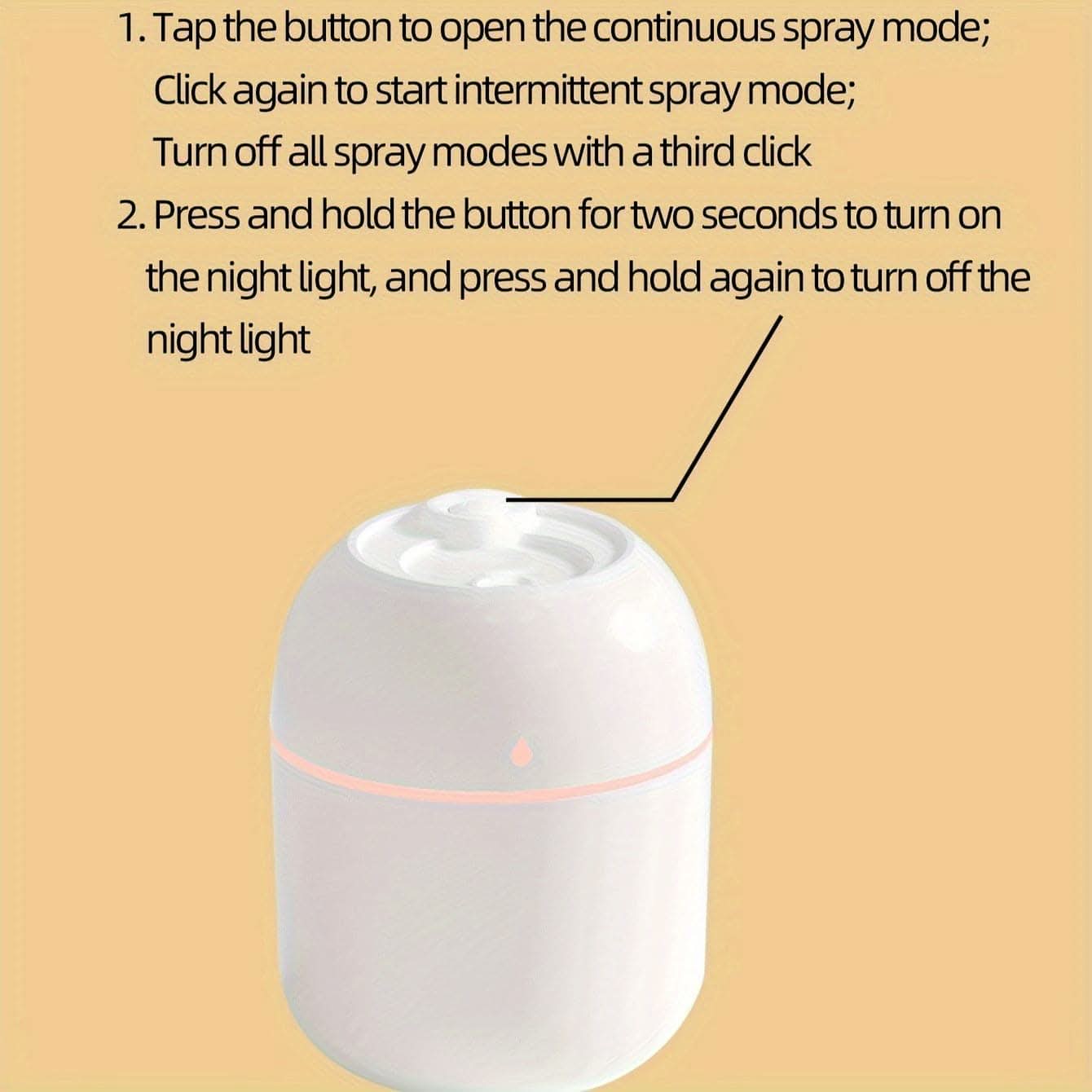 220ml Large Capacity Mini Desktop Humidifier - Whisper-Quiet & USB Powered