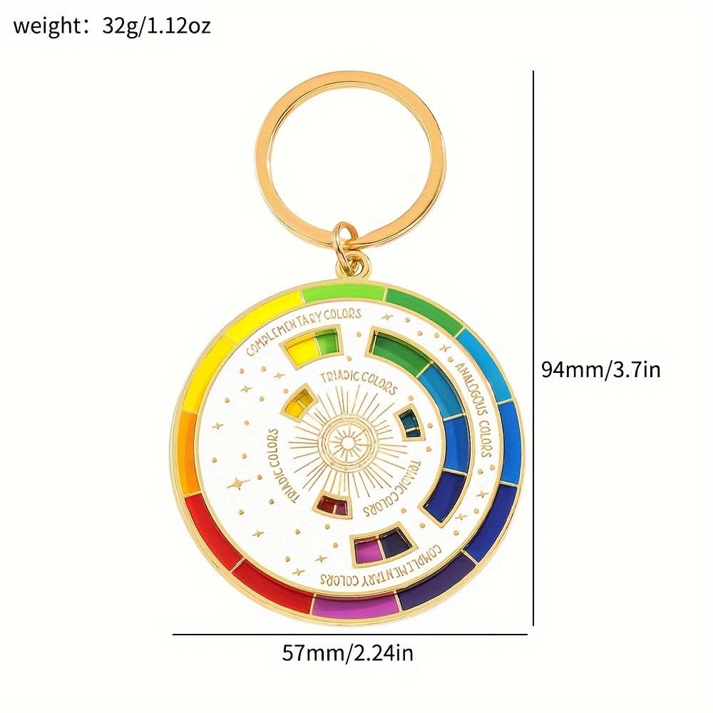 Triadic Color Wheel Alloy Keychain – Artist Gift