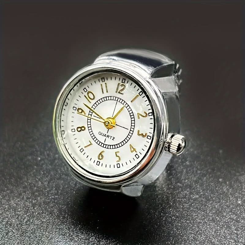 Gold-Plated Stainless Steel Digital Ring Watch – Casual Boho Style