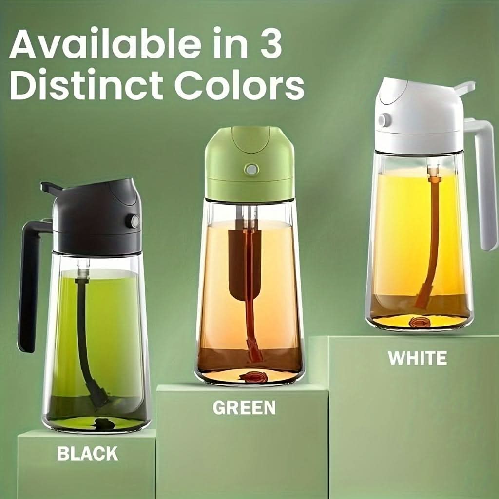 2-in-1 Glass Oil Dispenser & Sprayer, 16oz