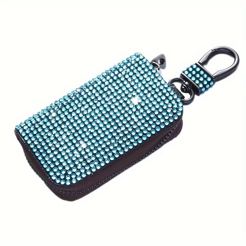 Rhinestone Car Key Case – PU Leather, Sparkling Protection