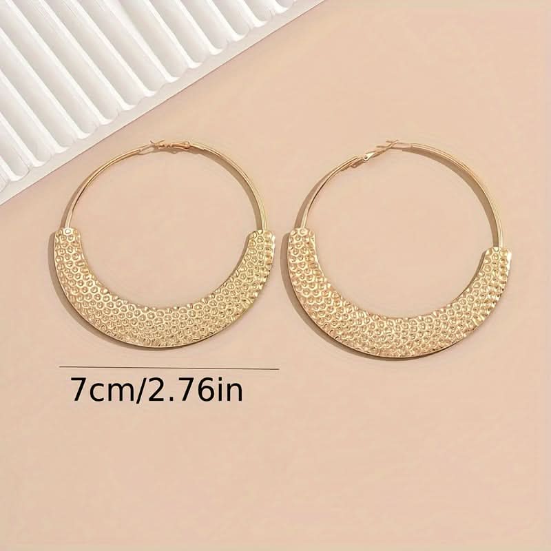 Textured Gold-Plated Hoop Earrings