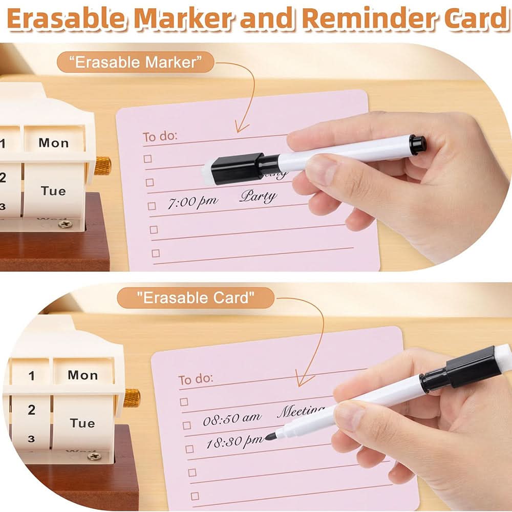 Wooden Desk Calendar with Memo Pad