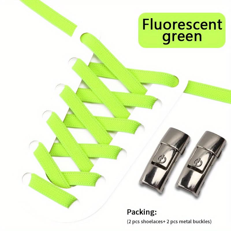No-Tie Shoelaces with Adjustable Buckles – Easy-On Fit For Sneakers & Sports Shoes