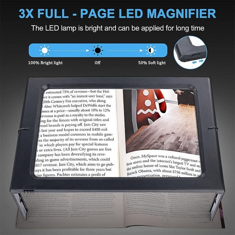 Rechargeable Magnifying Glass with Light-Table-Shaped