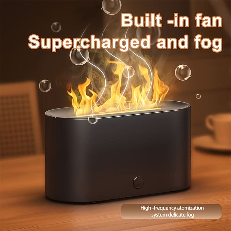 7-Color Flame Simulated Humidifier with Aromatherapy
