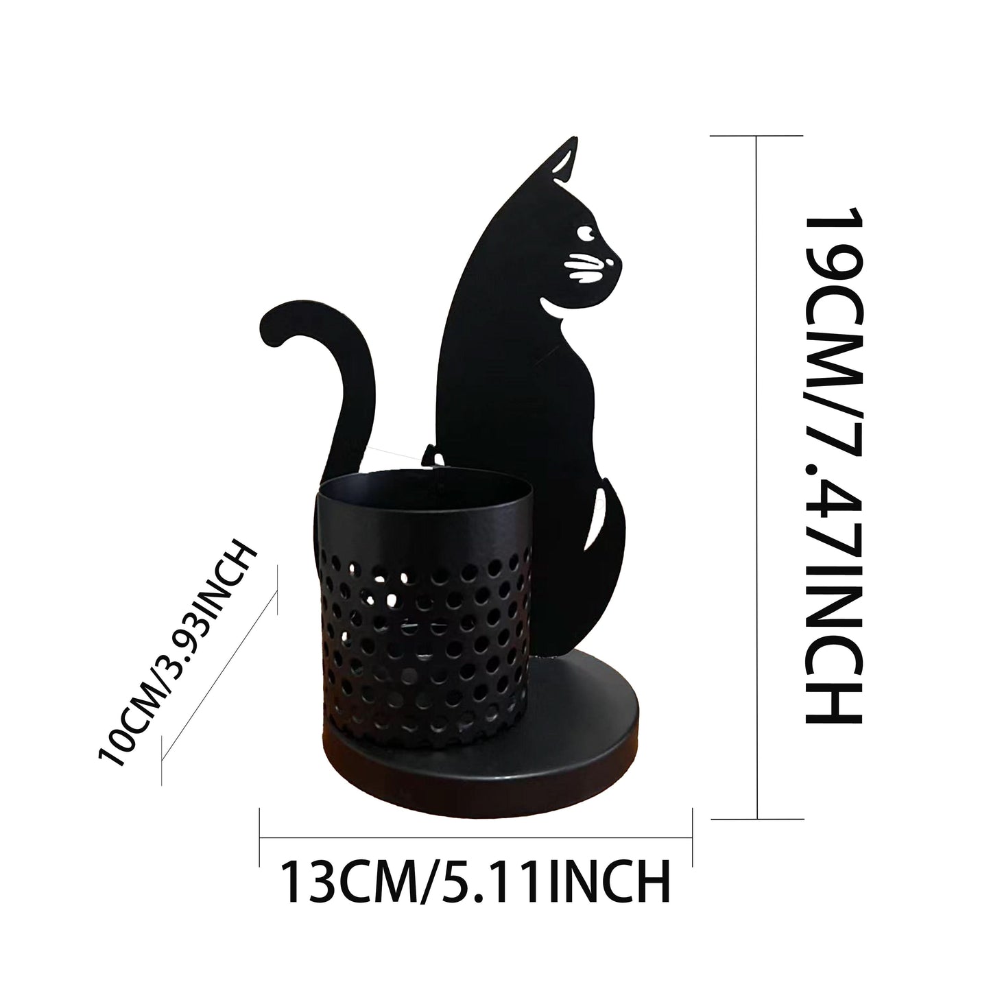 Black Cat Metal Pen Holder – Cute Desk Organizer