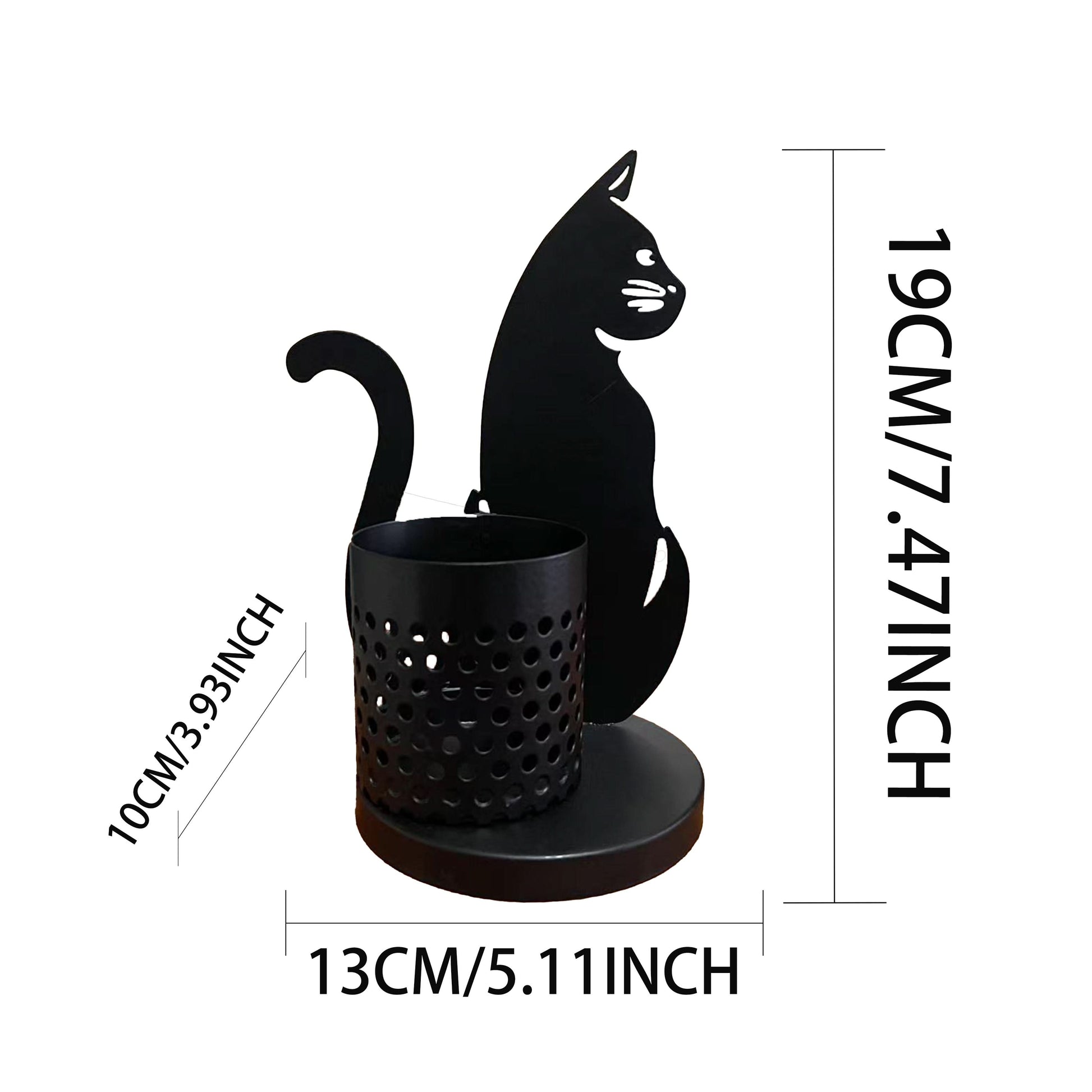Black Cat Metal Pen Holder – Cute Desk Organizer