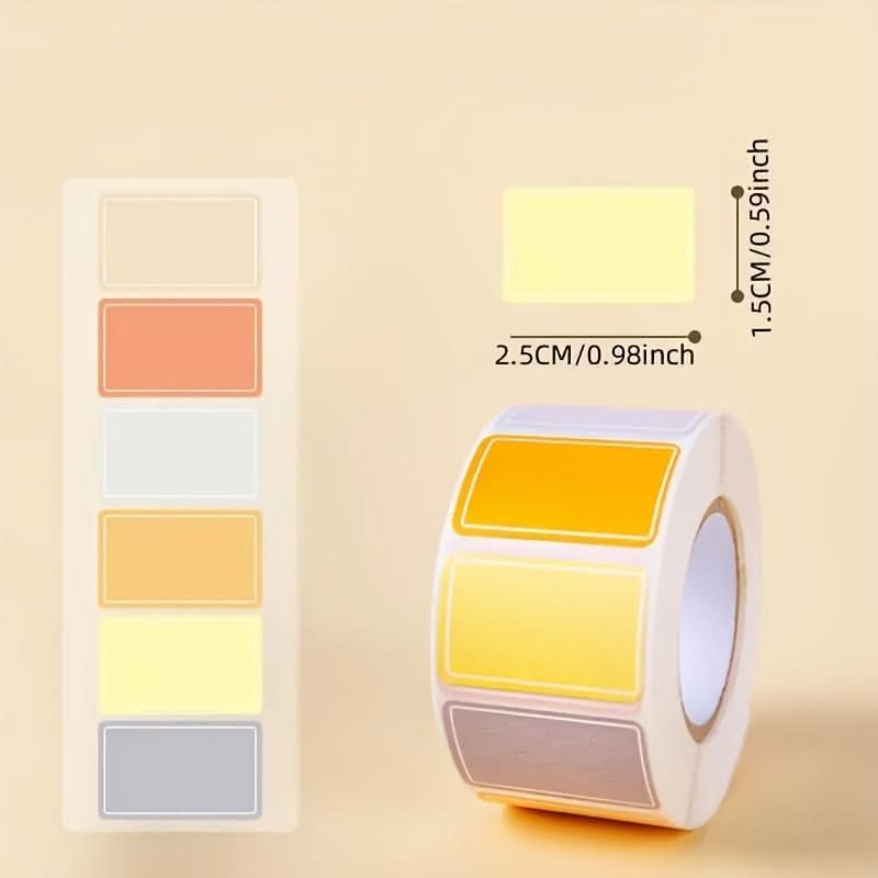 1500 Colored Self-Adhesive Label Stickers Roll