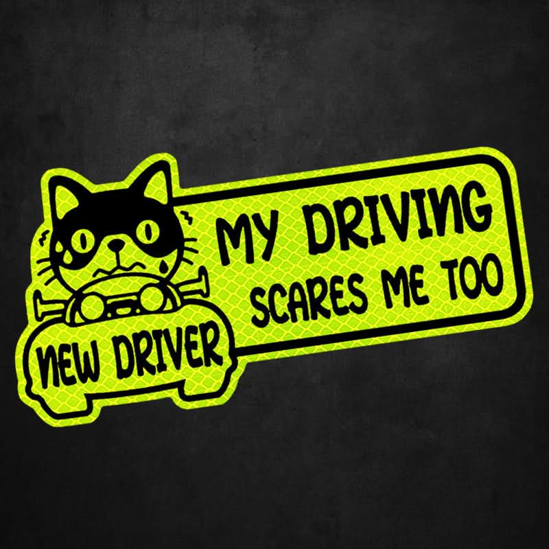 Reflective ‘Novice Driver’ Magnetic Car Stickers – Waterproof & UV-Resistant