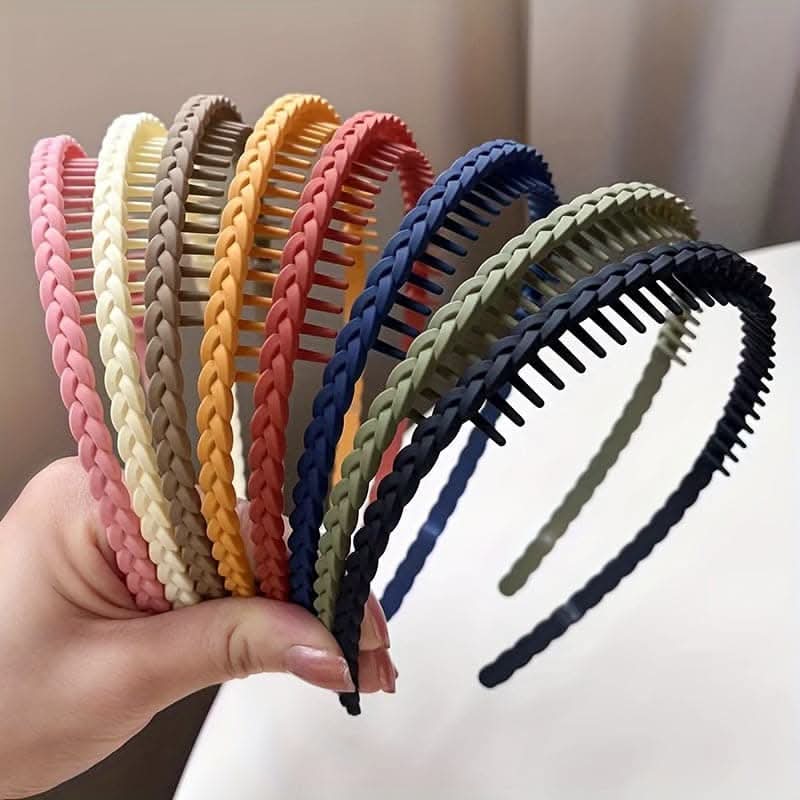 Solid Color Non-Slip Braided Head Band – Trendy Hair Hoop