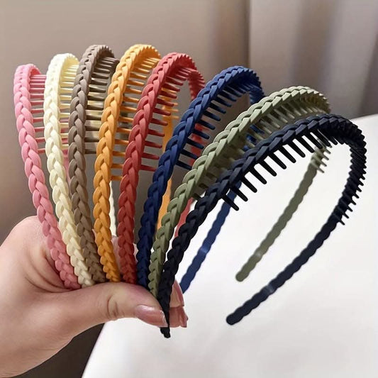 Solid Color Non-Slip Braided Head Band – Trendy Hair Hoop