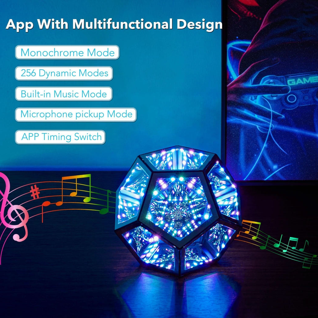 USB-Powered RGBW 3D Cube Light - Color-Changing Night Lamp