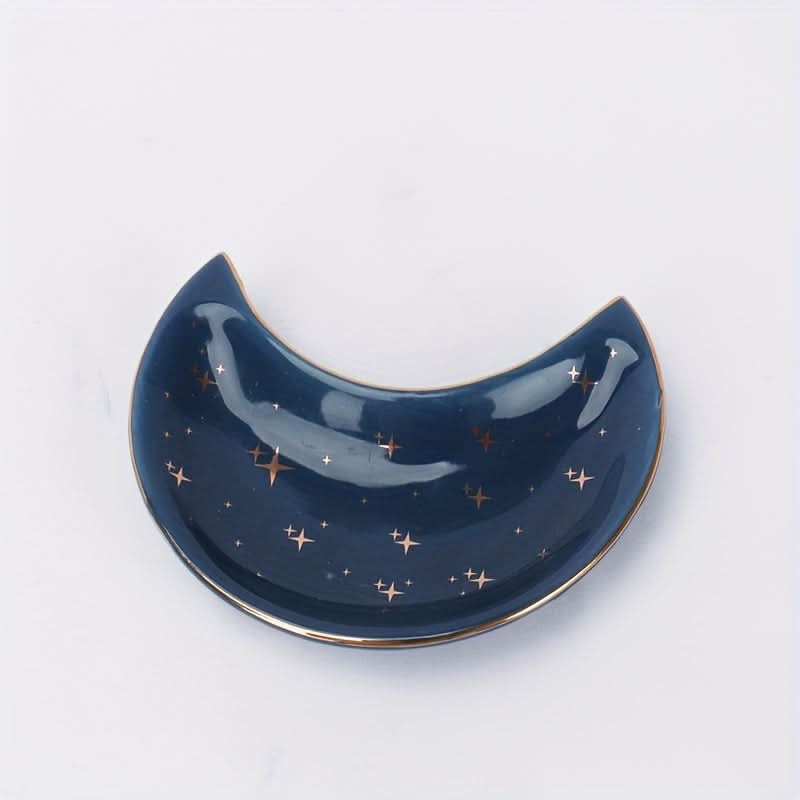 Exquisite Ceramic Moon-Shaped Jewelry Dish – Versatile Home Decor