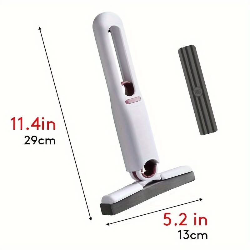 Compact Self-Wringing Mini Mop - Reusable & Absorbent for Home, Car, and Glass