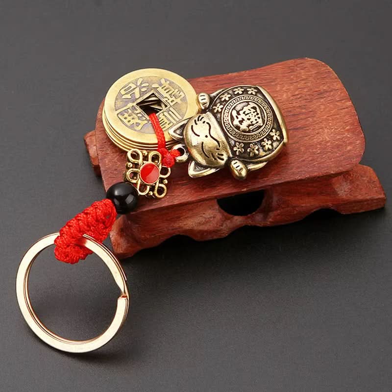 Lucky Cat Keychain – Good Luck Charm Pendant for Men & Women