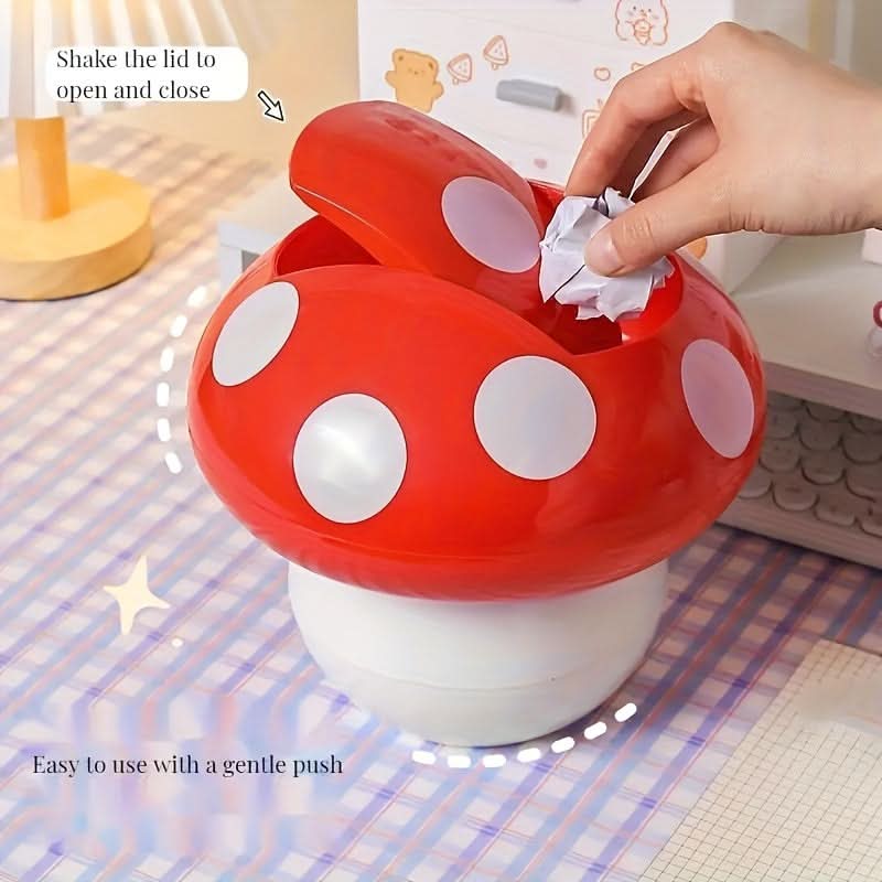 Adorable Mushroom-Shaped Trash Can for Home