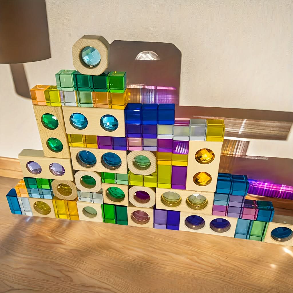 Colorful Acrylic Light & Shadow Blocks – Creative Stacking Toy for Kids