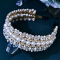 Vintage Faux Pearl Rhinestone Headband for Women