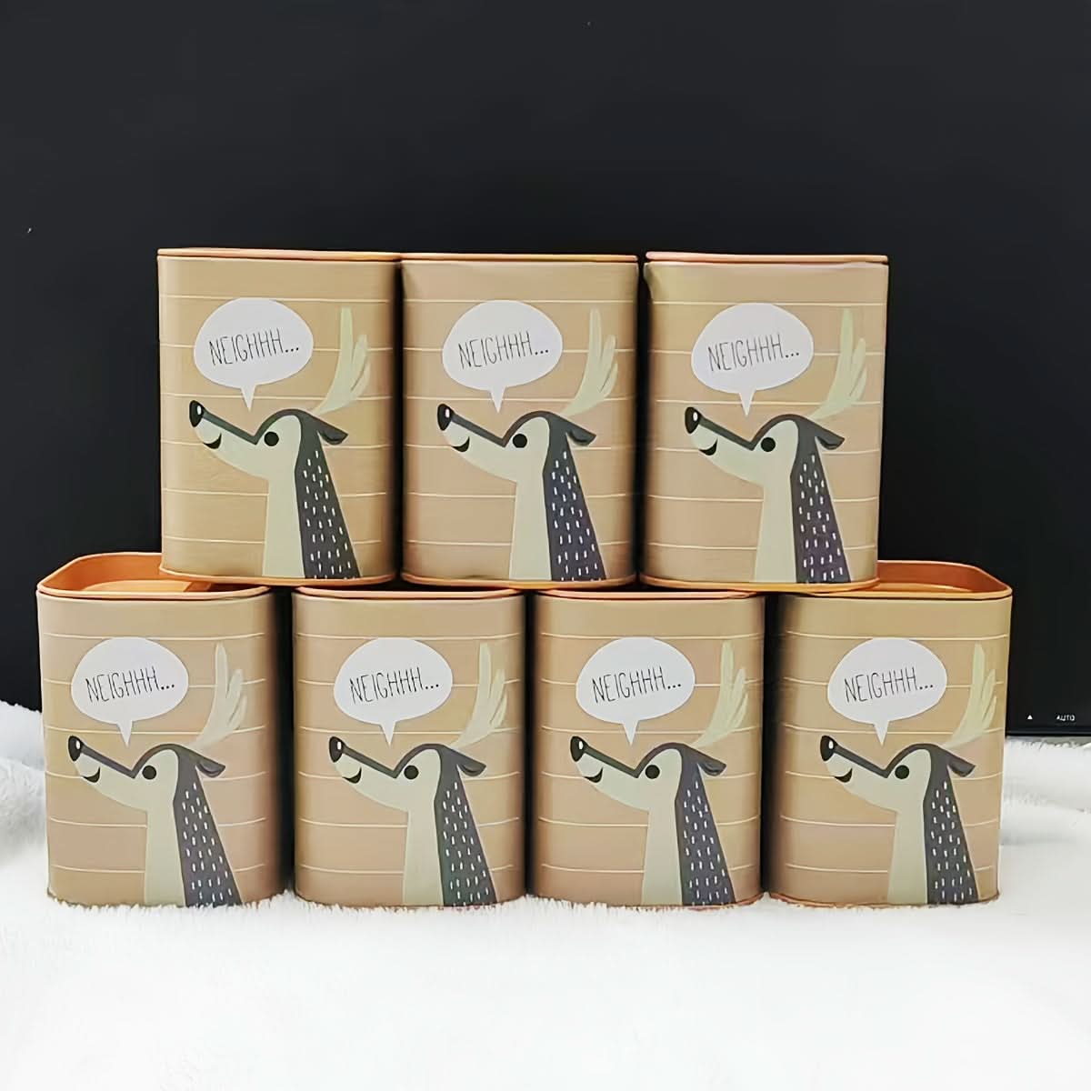 Cartoon Animal Square Iron Penny Bank – British Style Coin Storage for Baby Gifts