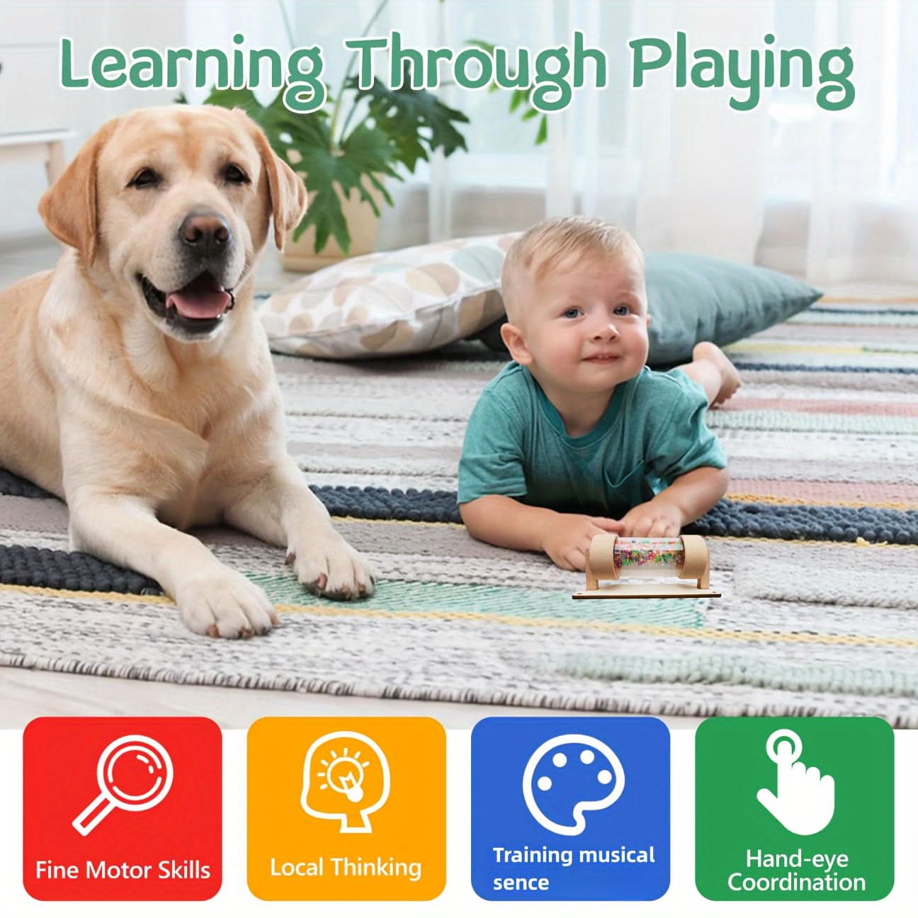 Rain Sound Cylinder – Musical Teaching Aid, Orff Instrument for Infants