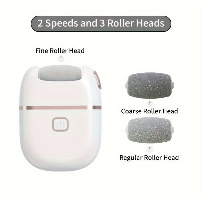Rechargeable Electric Foot Grinder - 3 Replaceable Grinding Heads