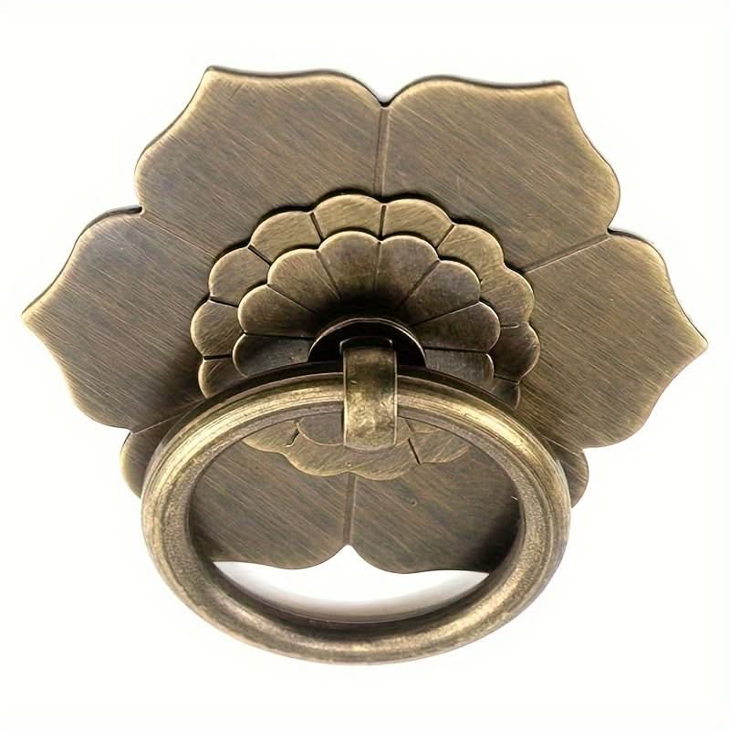 Antique Bronze Metal Floral Pull Handle Knob for Dresser Drawer & Cabinet