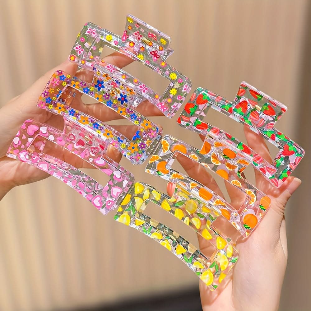 6-Piece Square Hair Clip Set for Women – Minimalist, Strong Hold