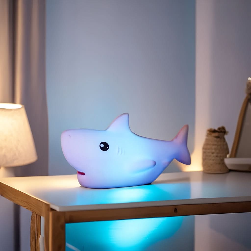 USB Rechargeable Shark Night Light, Color-Changing
