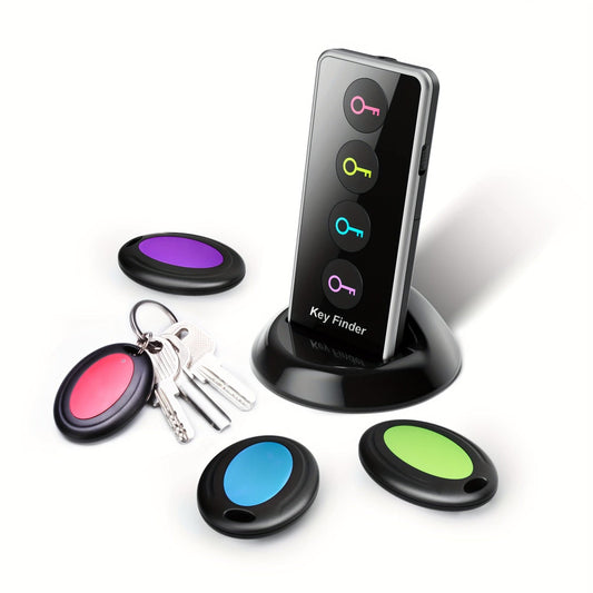 SuperSmart Key Finder & Tracker - 4 Receiver Tags, Senior-Friendly