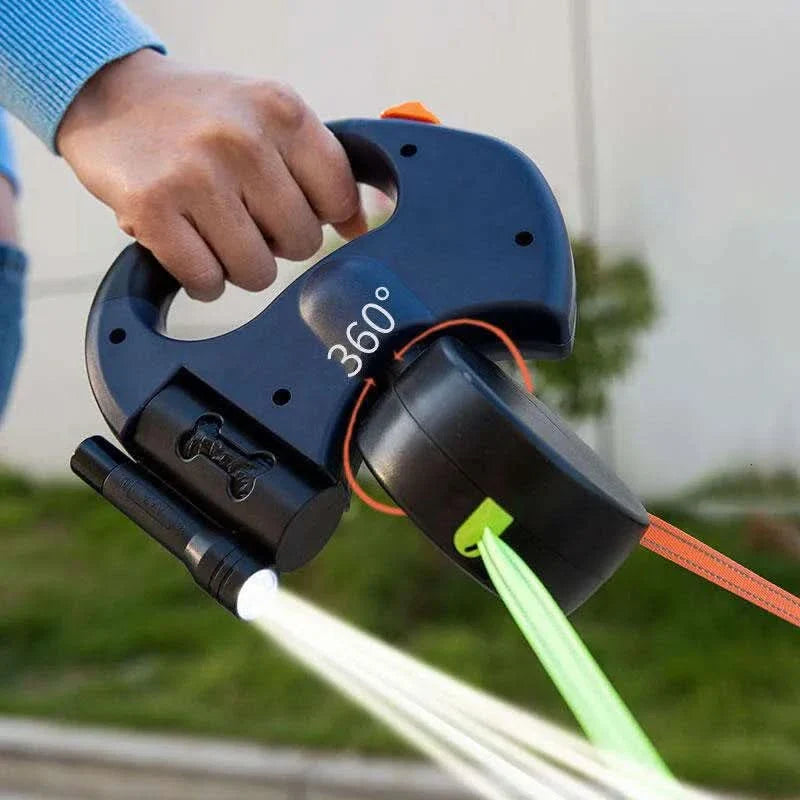 Automatic Retractable Double-Ended Dog Leash