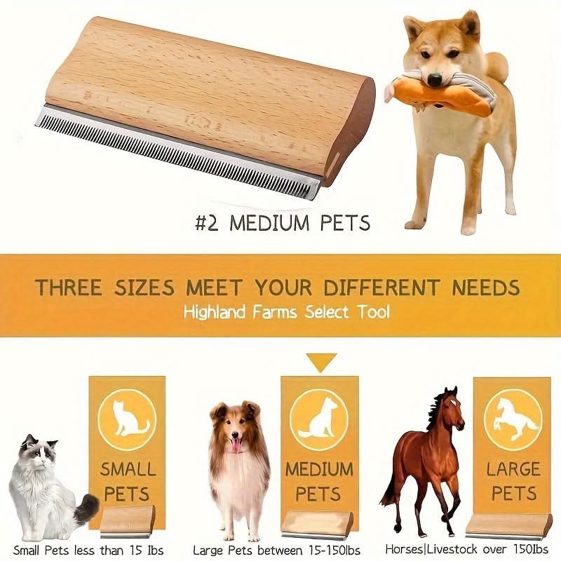 Steel Teeth Shedding Brush for Horses, Cats & Dogs, Long Hair Fur Care Tool