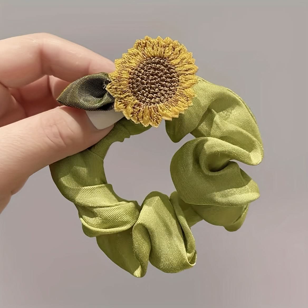 6PCS Sunflower Mesh Hair Scrunchies Set