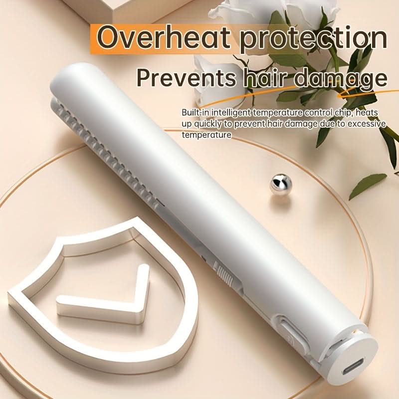 2-in-1 Mini Hair Straightener & Curler – USB-Powered Travel Styler