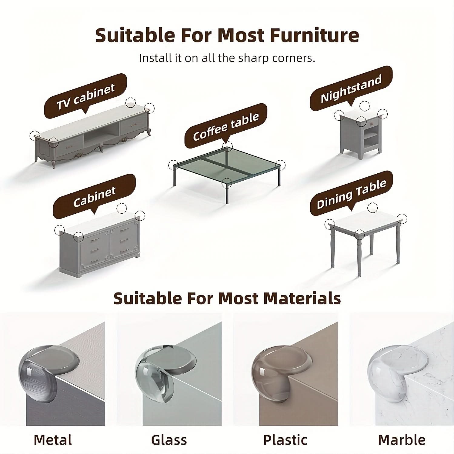 Pack of 12 Baby Furniture Edge & Corner Guards
