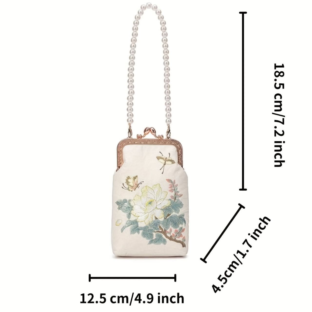 Vintage Embroidered Floral Cheongsam Clutch Bag