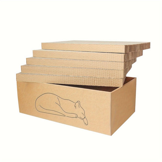 5-Pack Durable Cardboard Cat Scratch Pads
