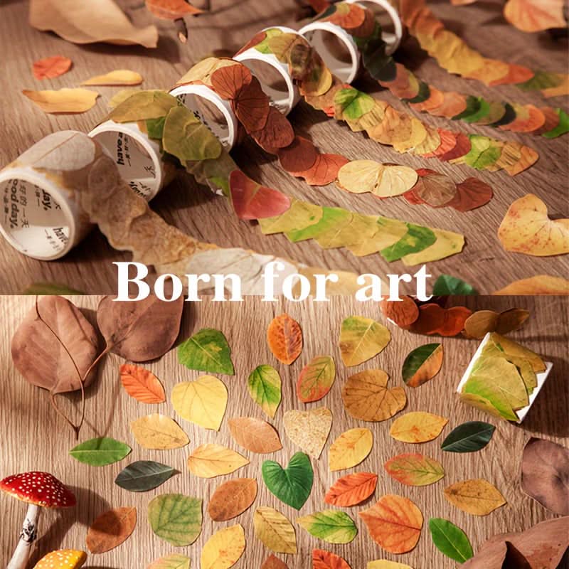 50pcs Vibrant Fallen Leaves Washi Tape Roll