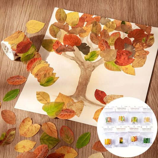 50pcs Vibrant Fallen Leaves Washi Tape Roll