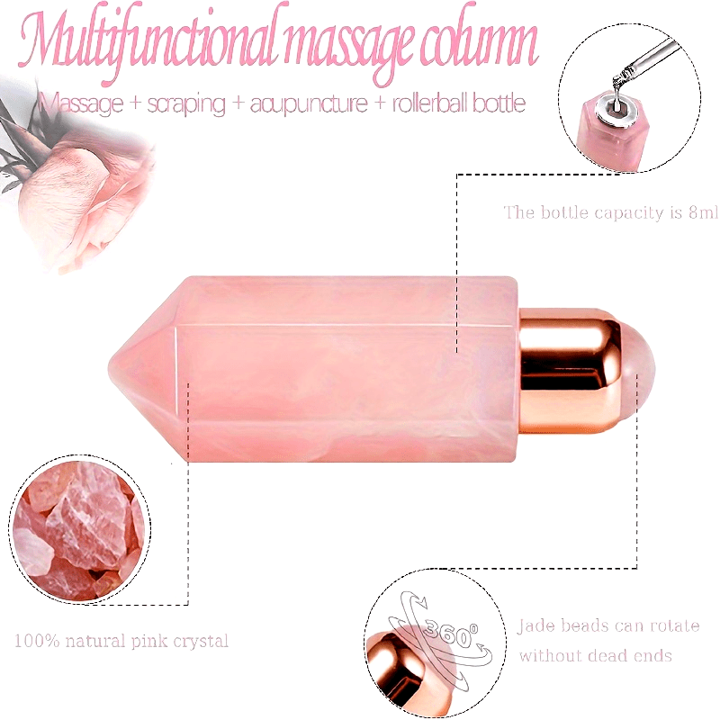 10ml Pink Crystal Roll-On Bottle with Powder Bead