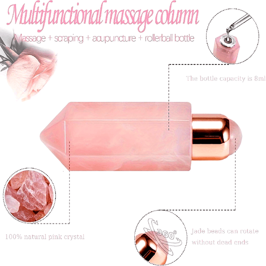 10ml Pink Crystal Roll-On Bottle with Powder Bead