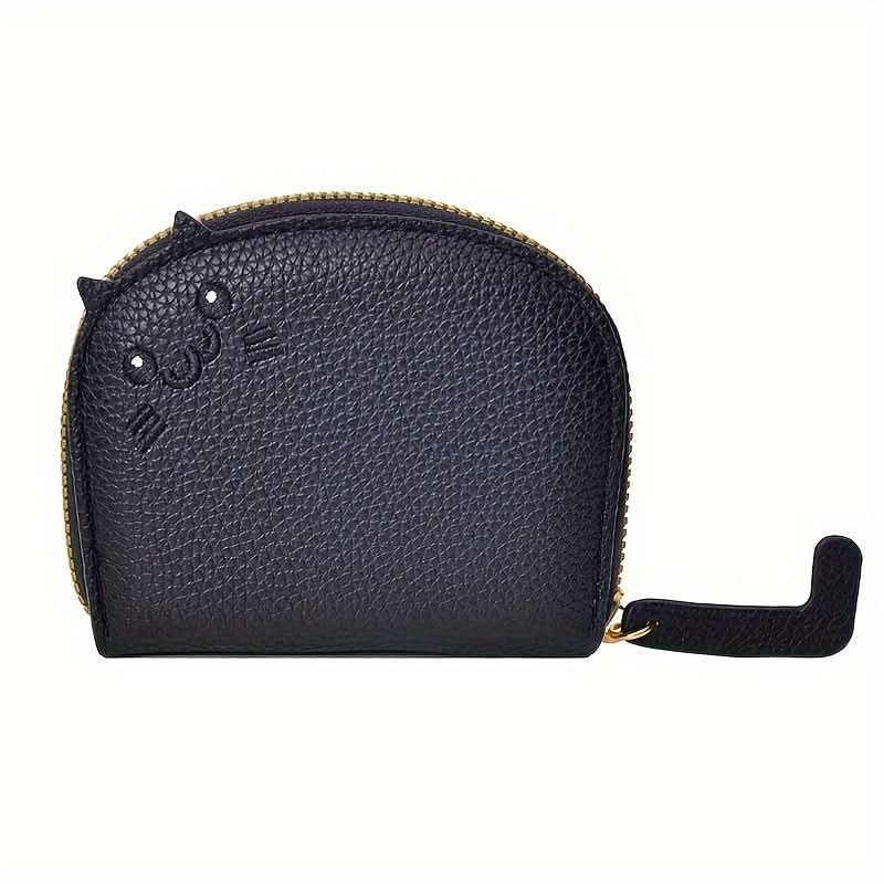 Cute Cat Card Holder for Women – Compact Multi-Card Wallet & Coin Purse