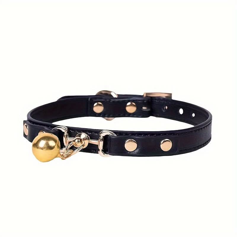 Luxury Gothic Dog Collar with Bell & Leash