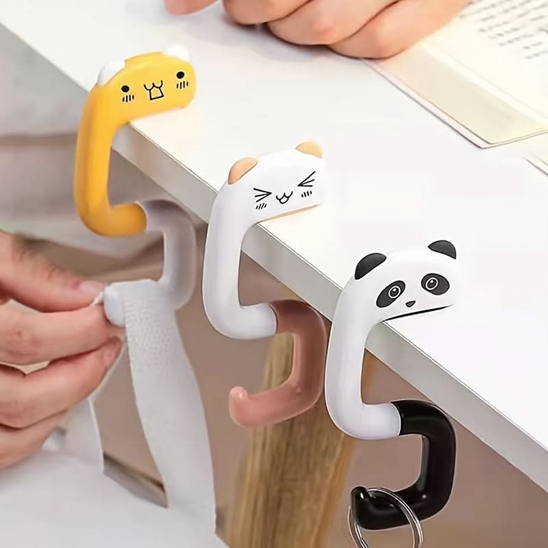 4-Piece Cute Cartoon Animal Handbag Hook – Durable & Portable Hanger