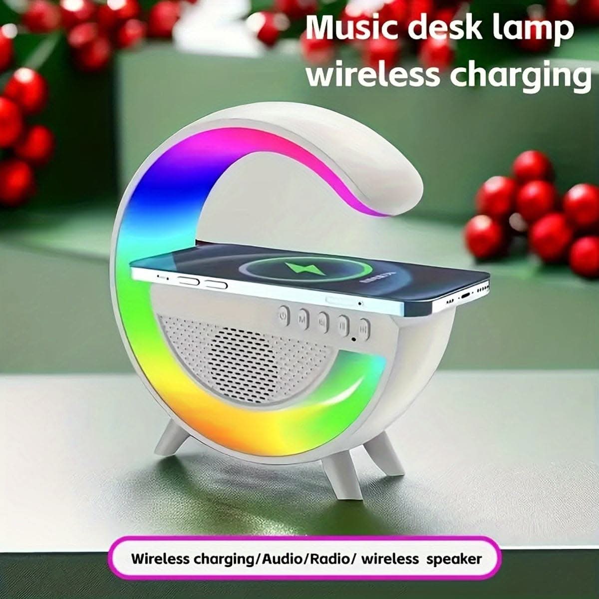 Wireless Smart Light Speaker -Sleep Alarm Clock with Mobile Phone Wireless Charging