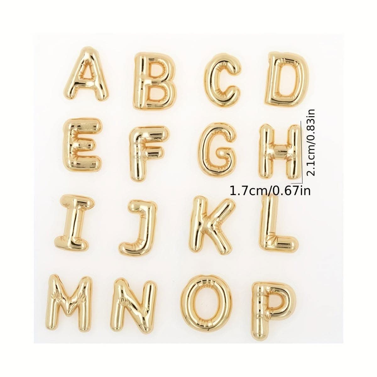 Chunky Golden Alphabet Balloon Pendant Necklace – Stainless Steel